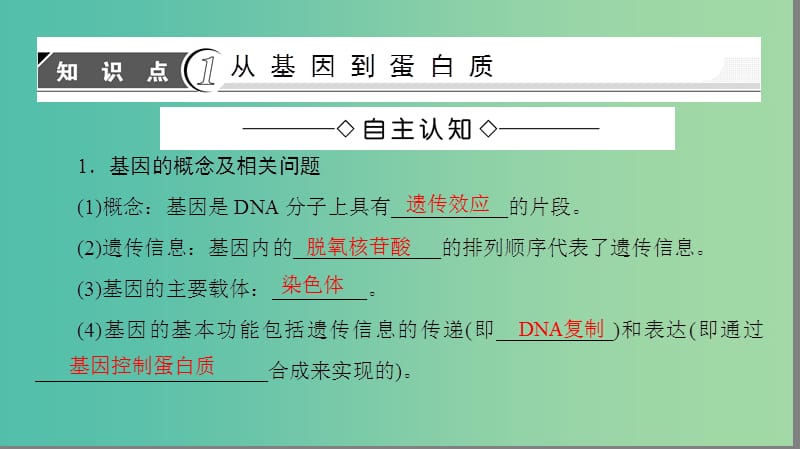 高中生物 第4章 遗传的分子基础 第3节 基因控制蛋白质的合成课件 苏教版必修2.ppt_第3页