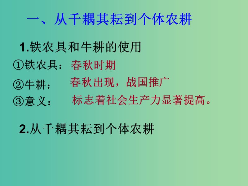 七年级历史上册 第二单元 第8课《铁器牛耕引发的社会变革》课件 北师大版.ppt_第2页