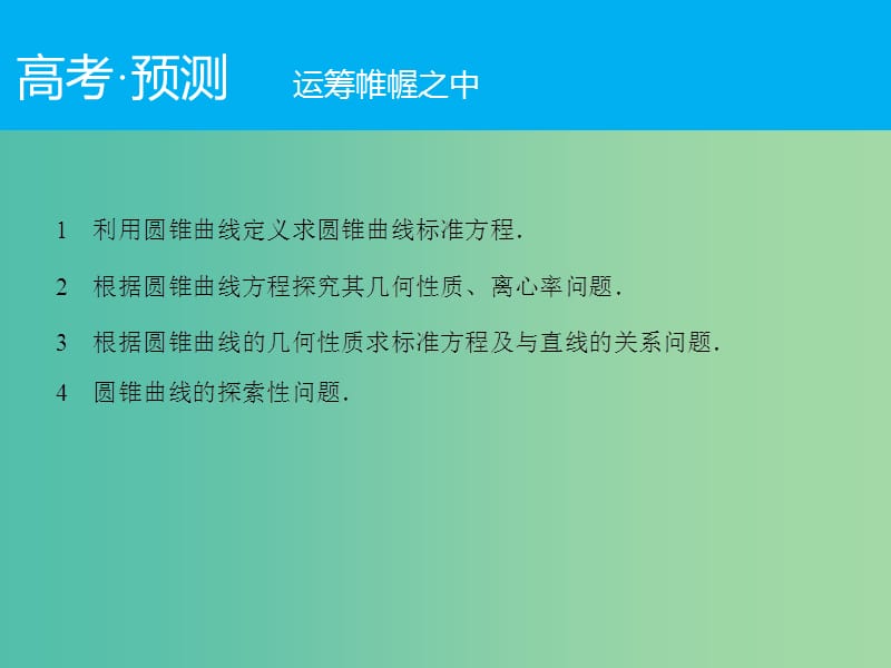 高考数学二轮复习 第1部分 专题6 必考点14 直线与圆锥曲线的位置关系、轨迹问题课件 文.ppt_第2页