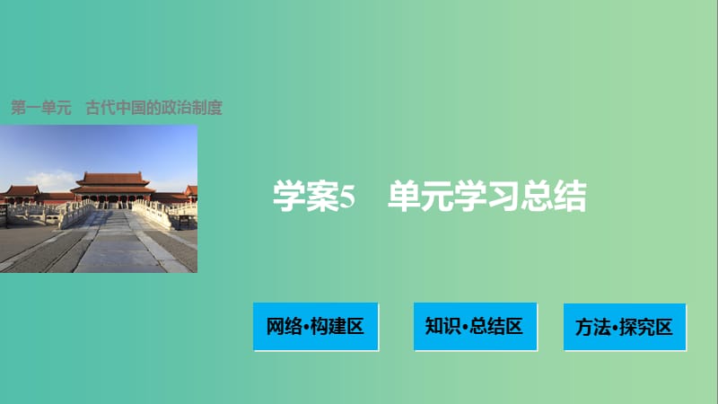 高中历史 第一单元 古代中国的政治制度 5 单元学习总结课件 新人教版必修1.ppt_第1页