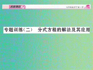 七年級數(shù)學下冊 專題訓練二 分式方程的解法及其應用課件 （新版）浙教版.ppt