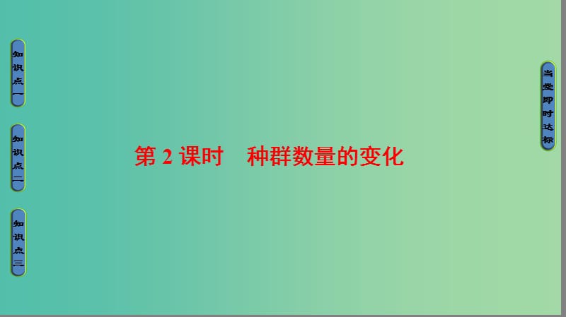 高中生物 第3章 生物群落的演替 第1节 生物群落的基本单位——种群（第2课时）种群数量的变化课件 苏教版必修3.ppt_第1页