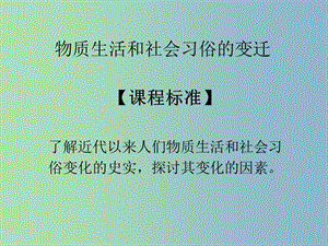 高中歷史 專(zhuān)題四第一課物質(zhì)生活和社會(huì)習(xí)俗的變遷課件（1）人民版必修2.ppt