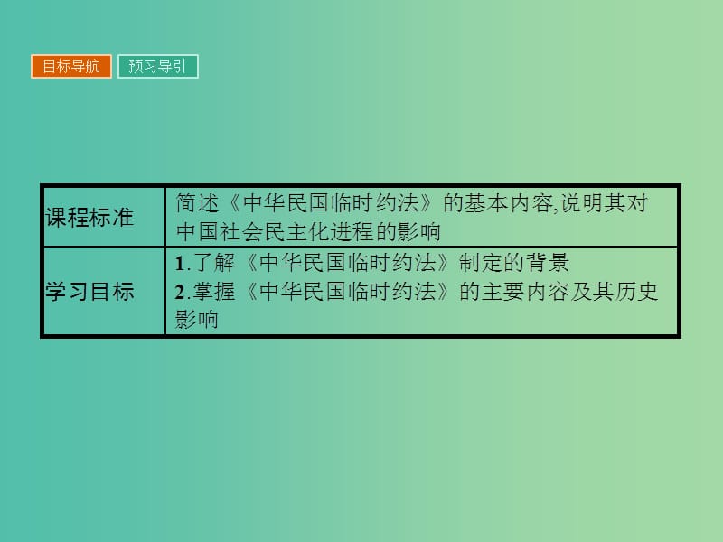 高中历史 第三单元 向封建专制统治宣战的檄文 3.3《中华民国临时约法》课件 新人教版选修2.ppt_第2页