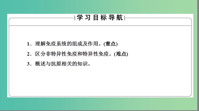 高中生物 第1单元 生物个体的稳态与调节 第4章 人体免疫系统与稳态 第1节 人体免疫系统课件 中图版必修3.ppt_第2页