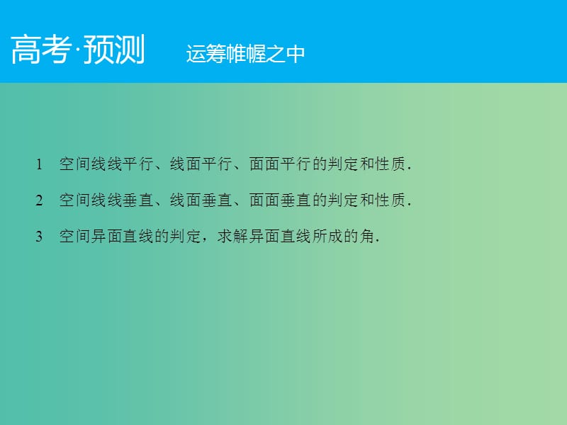 高考数学二轮复习 第1部分 专题5 必考点12 点、直线、平面间的位置关系课件 文.ppt_第2页