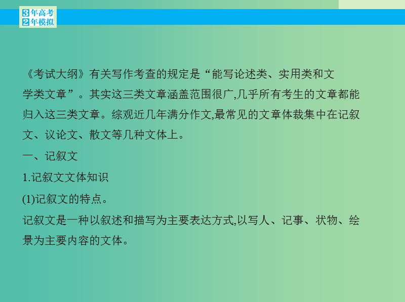 高考语文一轮复习 专题十五 高考作文文体解读课件 新人教版.ppt_第2页