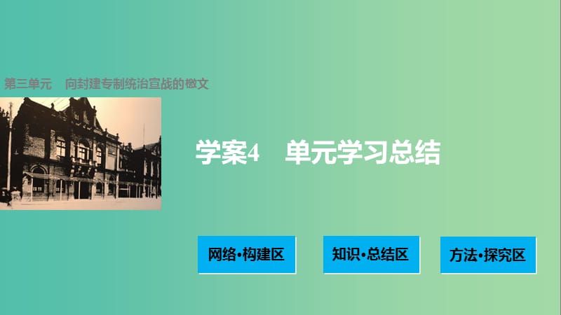 高中历史 第三单元 向封建专制统治宣战的檄文 4 单元学习总结课件 新人教版选修2.ppt_第1页