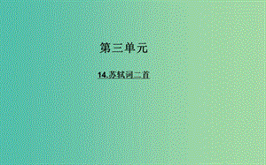 高中語文 14蘇軾詞二首課件 粵教版選修《唐詩宋詞元散曲選讀》.ppt