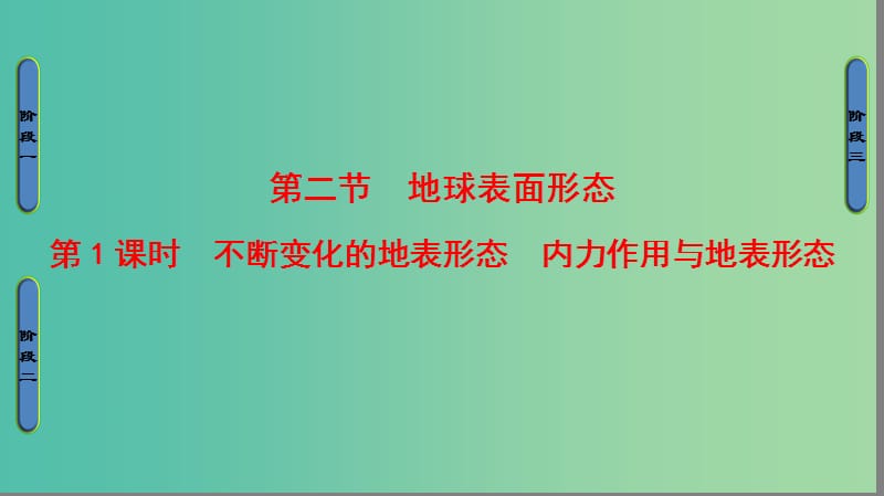 高中地理第二章自然环境中的物质运动和能量交换第二节地球表面形态第1课时课件湘教版.ppt_第1页