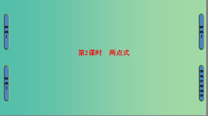 高中数学 第二章 平面解析几何初步 2.1.2 直线的方程 第2课时 两点式课件 苏教版必修2.ppt_第1页