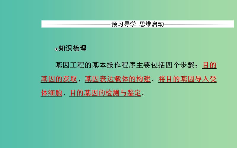 高中生物 专题1 基因工程 1.2 基因工程的基本操作程序课件 新人教版选修3.ppt_第3页