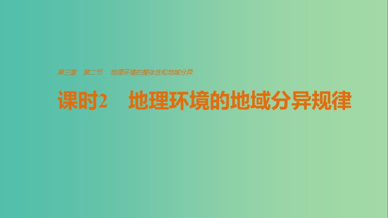 高中地理 第三章 第二节 课时2 地理环境的整体性和地域分异课件 中图版必修1.ppt_第1页