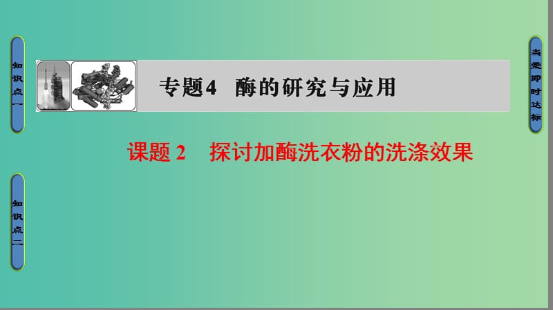 高中生物专题4酶的研究与应用课题2探讨加酶洗衣粉的洗涤效果课件新人教版.ppt_第1页