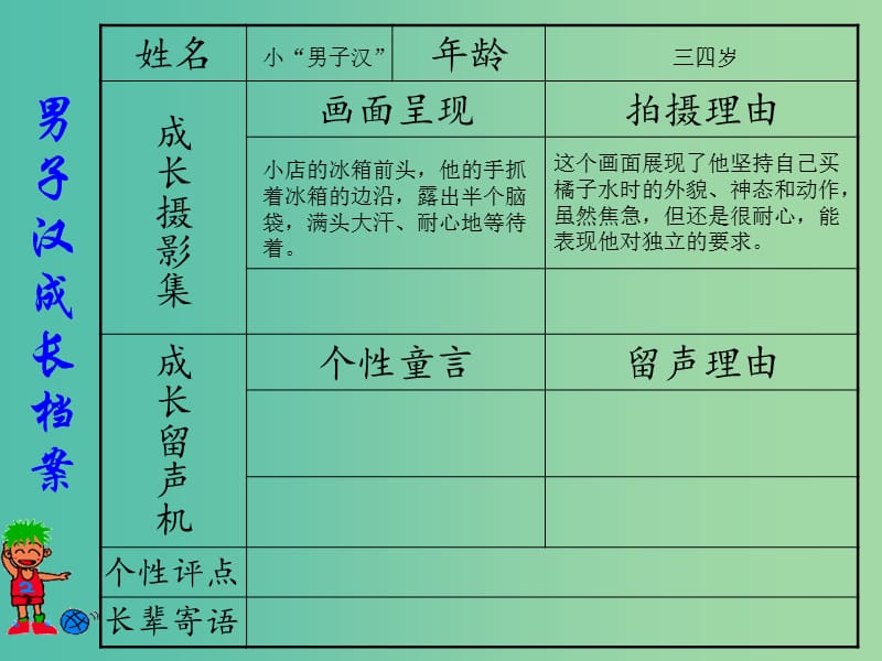 七年级语文下册 第2单元 第9课《我们家的男子汉》课件 苏教版.ppt_第3页