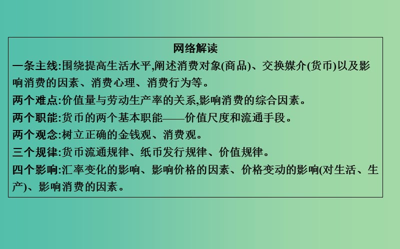 高考政治第一轮复习第一单元生活与消费单元总结课件新人教版.ppt_第3页