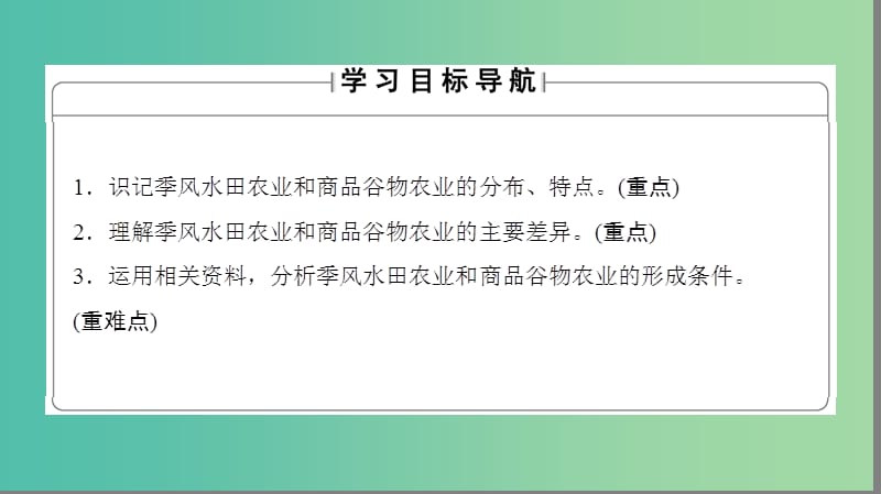 高中地理第3章农业地域的形成与发展第2节以种植业为主的农业地域类型课件新人教版必修2q.ppt_第2页