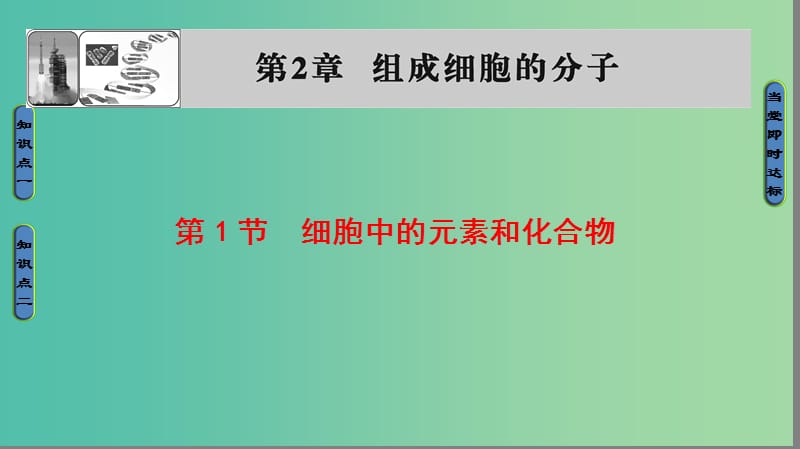 高中生物 第2章 组成细胞的分子 第1节 细胞中的元素和化合物课件 新人教版必修1.ppt_第1页