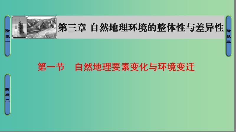 高中地理 第三章 自然地理环境的整体性与差异性 第一节 自然地理要素变化和环境变迁课件 湘教版必修1.ppt_第1页