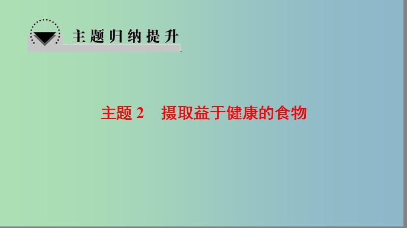 高中化学主题2摄取益于降的食物归纳提升课件鲁科版.ppt_第1页