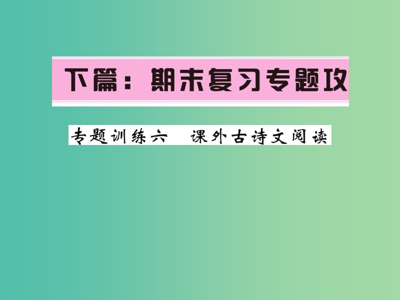 七年级语文下册 专题六 课外古诗文阅读复习课件 语文版.ppt_第1页