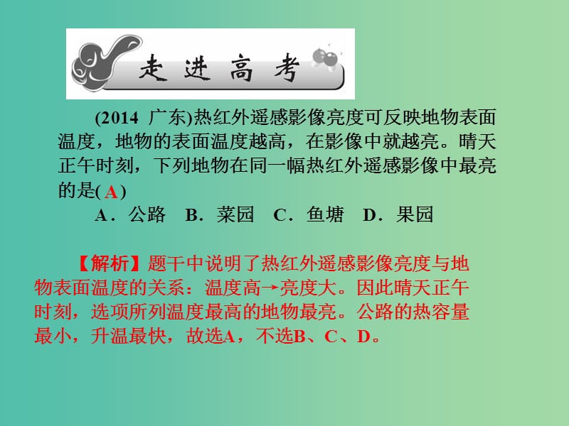 高考地理第一轮总复习 第十一单元 第二讲 遥感技术及其应用课件.ppt_第2页