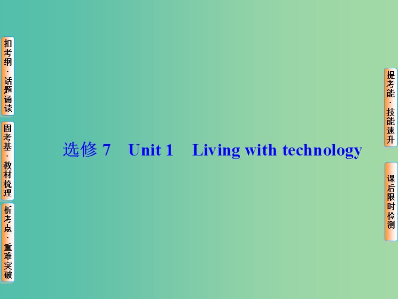 高考英语总复习 Unit1 Living with technology课件 牛津译林版选修7.ppt_第1页