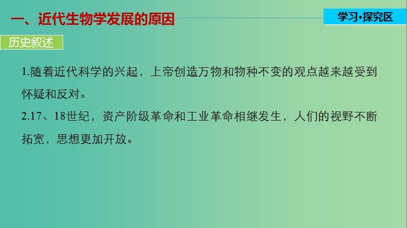 高中历史 专题七 近代以来科学技术的辉煌 2 追寻生命的起源课件 人民版必修3.ppt_第3页