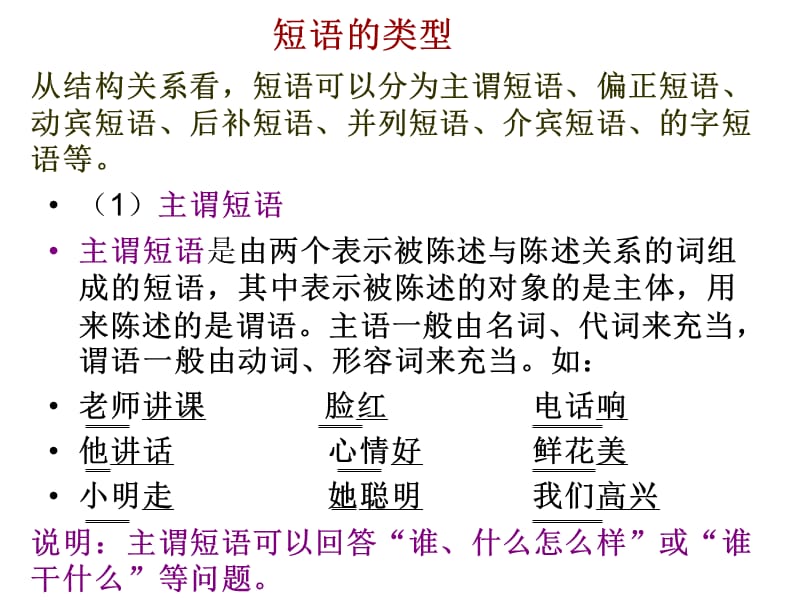 现代汉语语法知识：短语类型及句子成分划分.ppt_第2页