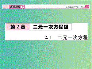 七年級數(shù)學(xué)下冊 第2章 二元一次方程組 2.1 二元一次方程課件 （新版）浙教版.ppt