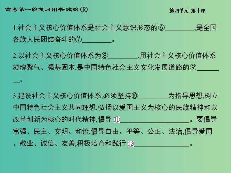 高考政治第一轮复习 第四单元 第十课 文化建设的中心环节课件 新人教版必修3.ppt_第3页