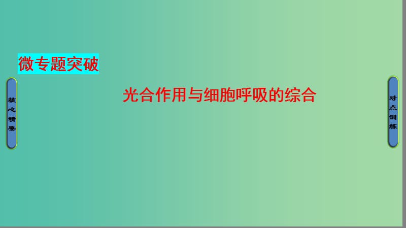 高中生物 第5章 细胞的能量供应和利用 光合作用与细胞呼吸的综合微专题突破课件 新人教版必修1.ppt_第1页