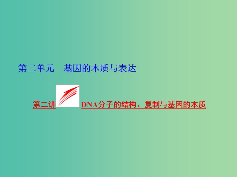 高考生物一轮复习 第二单元 第二讲 DNA分子的结构、复制与基因的本质课件 新人教版必修2 (2).ppt_第1页