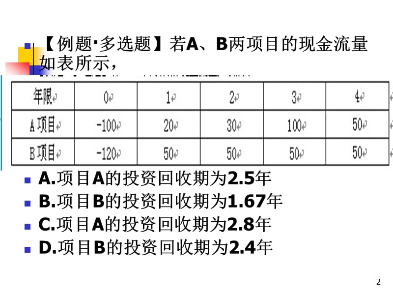 项目投资决策练习题ppt课件_第2页