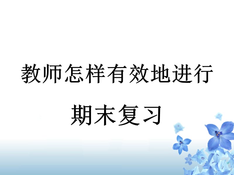 教师怎样有效地进行期末复习.ppt_第1页