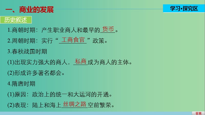 高中历史 第一单元 中国古代的农耕经济 5 农耕时代的商业与城市课件 岳麓版必修2.ppt_第3页