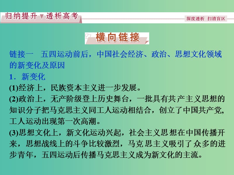 高考历史一轮复习 专题7 近代中国民主革命的新方向——五四运动至新中国成立前专题整合提升课课件.ppt_第3页