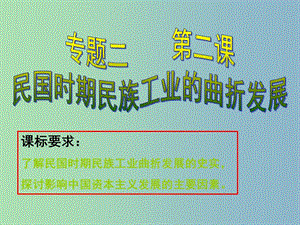 高中歷史 專題二第二節(jié)民國時期民族工業(yè)的曲折發(fā)展課件（3）人民版必修2.ppt