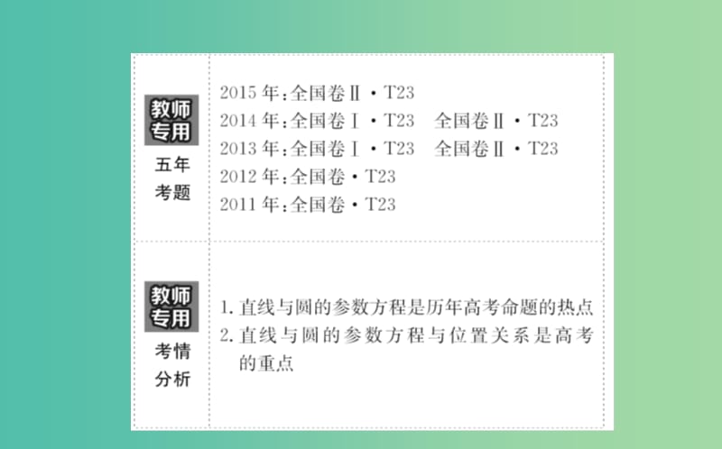 高考数学一轮复习 坐标系与参数方程 2 参数方程课件(理) 选修4-4.ppt_第3页