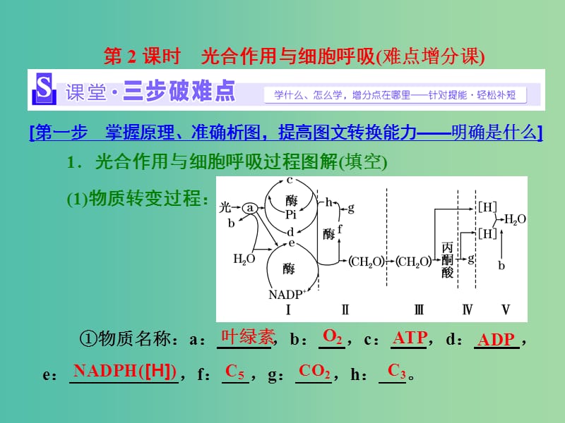 高考生物二轮复习 第一部分 专题一 细胞系统 第3讲 第2课时 光合作用与细胞呼吸(难点增分课)课件.ppt_第1页