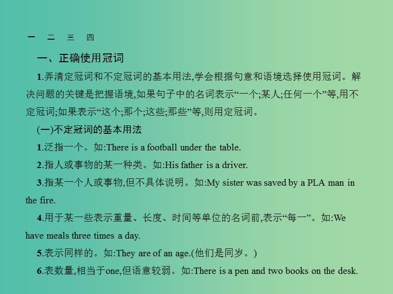 高考英语总复习 语法专项 专题3 冠词与介词的误用课件 新人教版.ppt_第3页