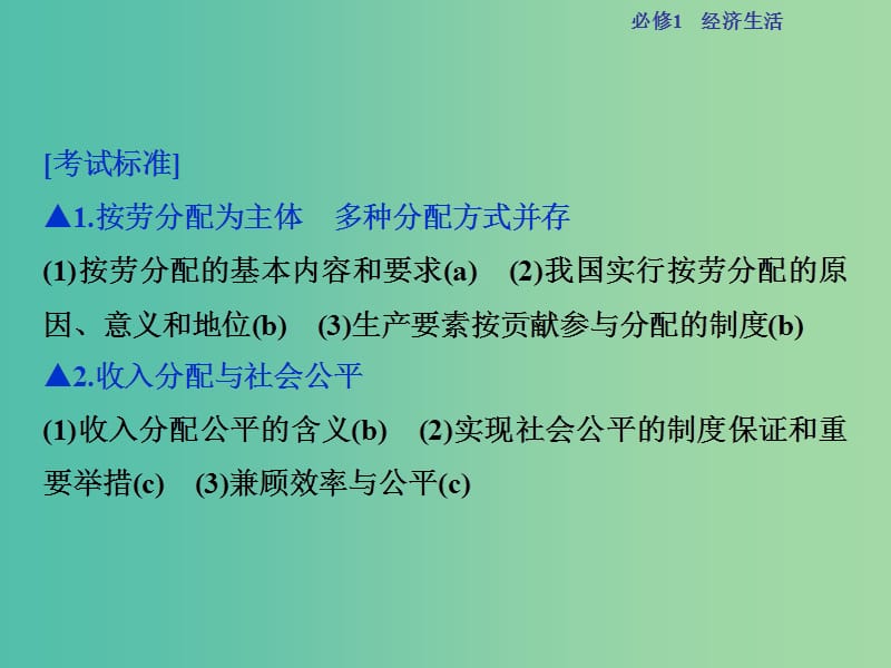 高考政治总复习 第三单元 财政与税收 第七课 个人收入的分配课件 新人教版必修1.ppt_第2页