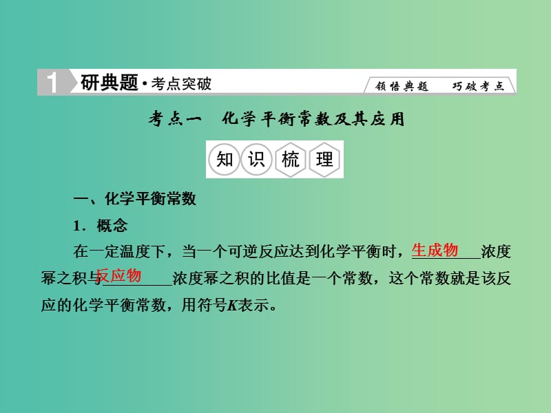 高考化学总复习 7.3化学平衡常数 化学反应进行的方向课件.ppt_第2页