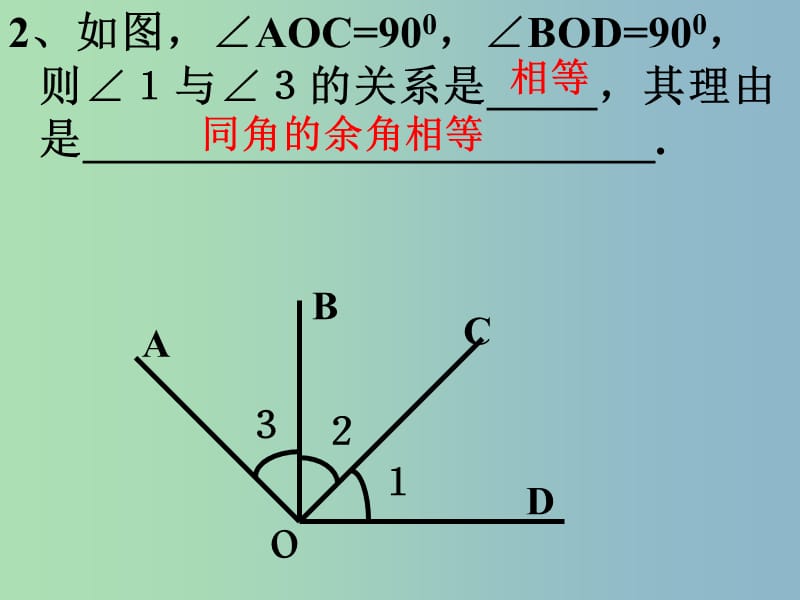 七年级数学上册 6.3 余角、补角、对顶角课件2 苏科版.ppt_第3页