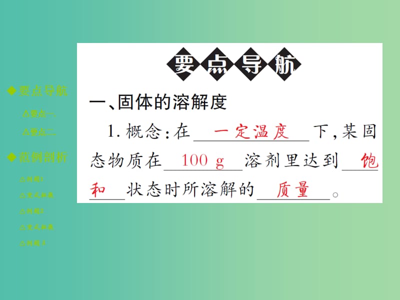 九年级化学下册 第九单元 溶液 课题2 溶解度 第2课时 溶解度课件 新人教版.ppt_第2页