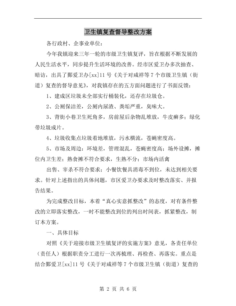 卫生镇复查督导整改方案.doc_第2页