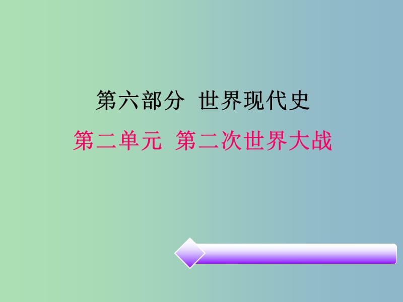 中考历史必备复习 第六部分 世界现代史 第二单元 第二次世界大战课件.ppt_第1页