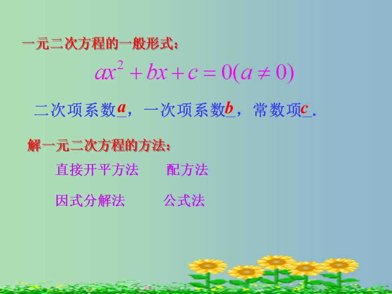 九年级数学上册 4.5 一元二次方程根的判别式课件 （新版）青岛版.ppt_第3页