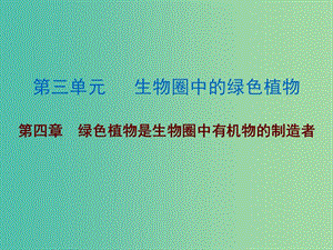 中考生物 第三單元 第四章 綠色植物是生物圈中有機(jī)物的制造者復(fù)習(xí)課件.ppt