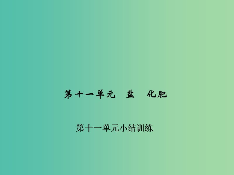 九年级化学下册 第11单元 盐 化肥小结训练课件 新人教版.ppt_第1页